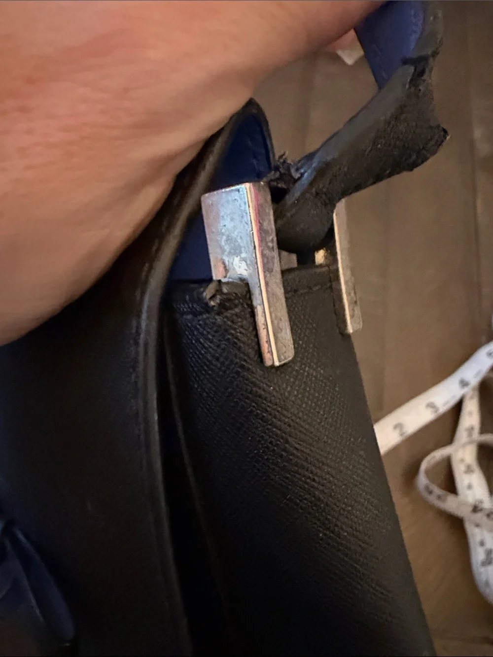 kate spade Black Crossbody Bag with Blue Accent- Needs TLC