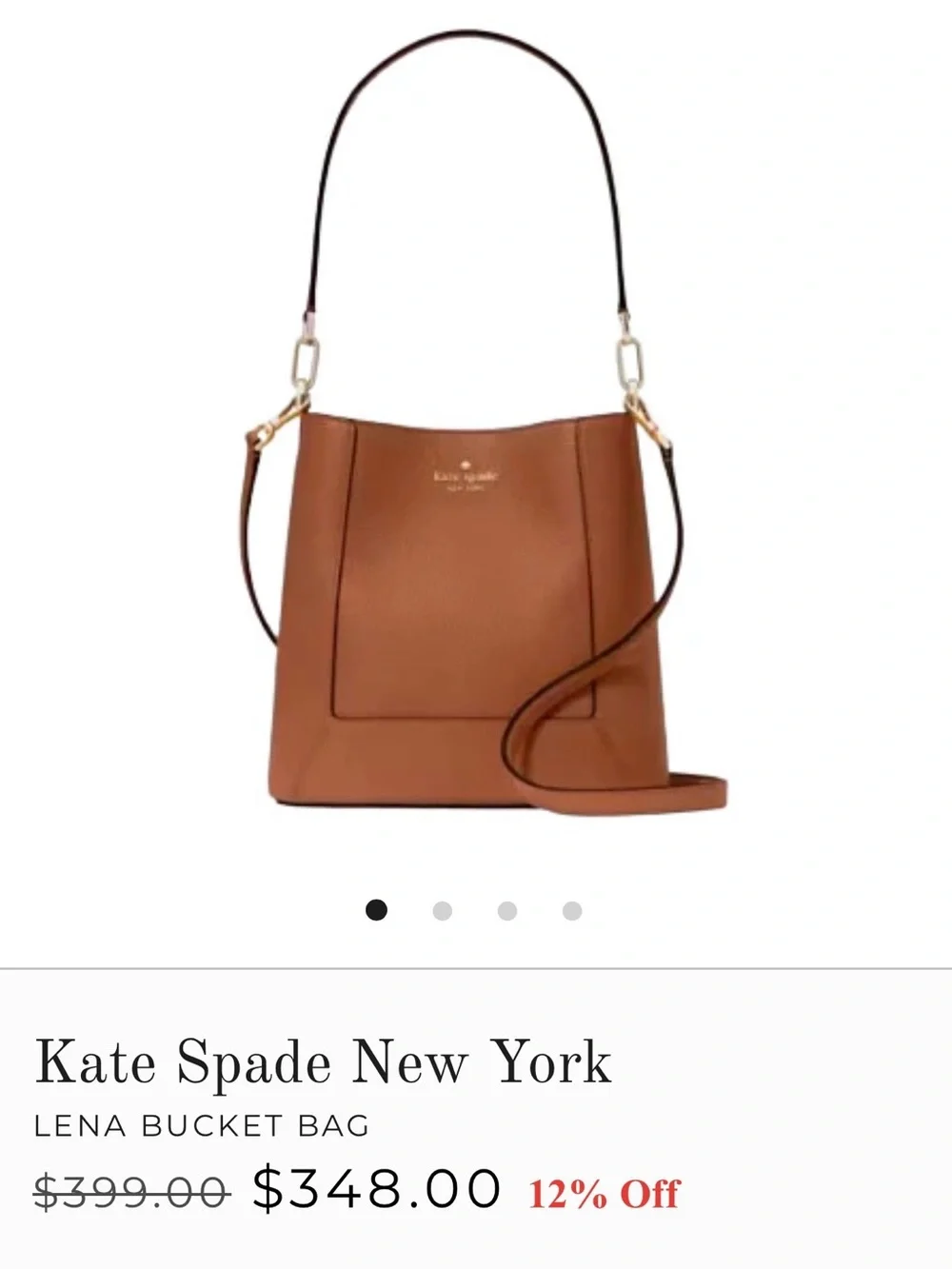kate spade Lena Bucket Bag in warm gingerbread
