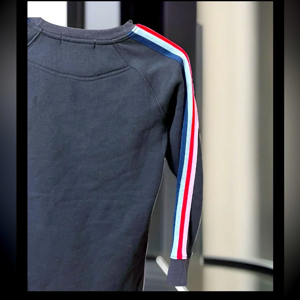 Spiritual Gangster  kids Sweatshirt  Dress Multicolor Stripes On Sleeves Graphic