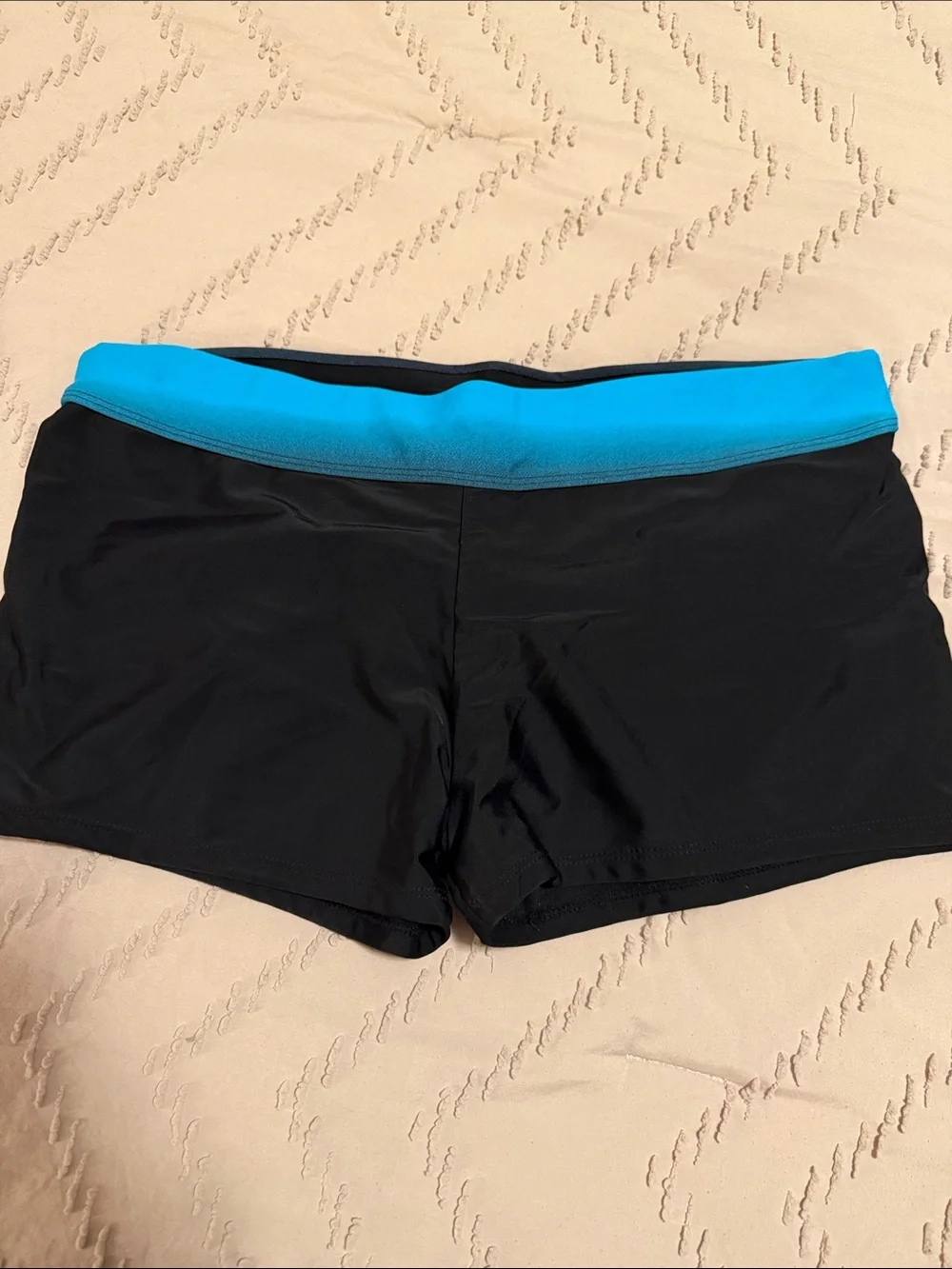 Women’s Gradient Blue Tankini Swim Top and Black Swim Shorts