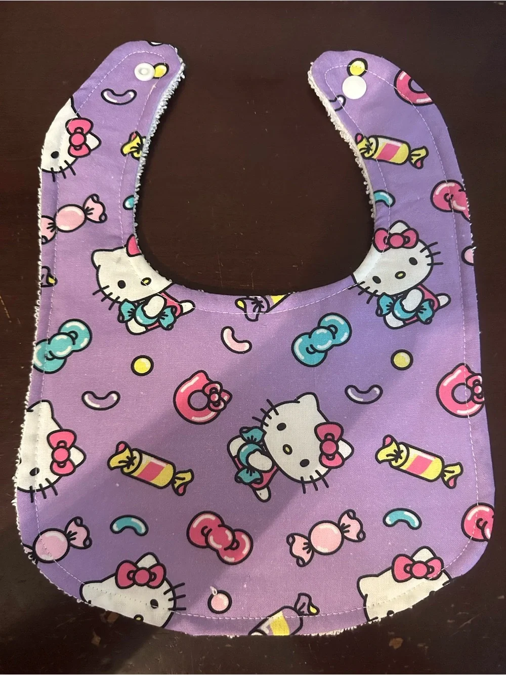 Handmade Purple Hello Kitty bib