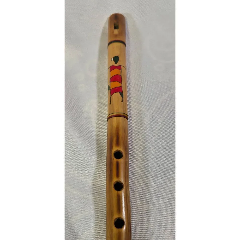 Handmade Bamboo Quena Flute featuring Kokopelli Design
