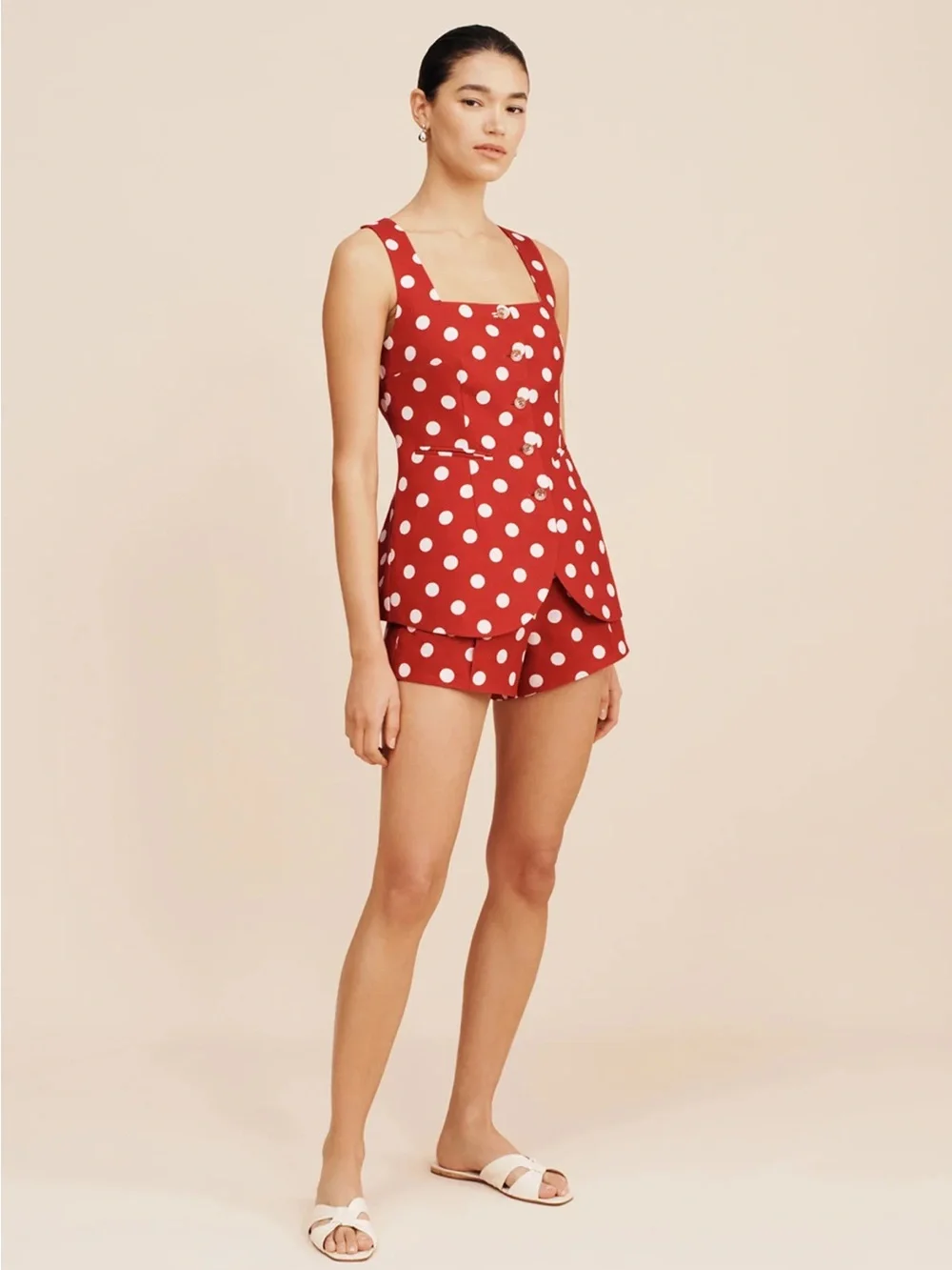 Posse the Label Red Polka Dot Linen Set