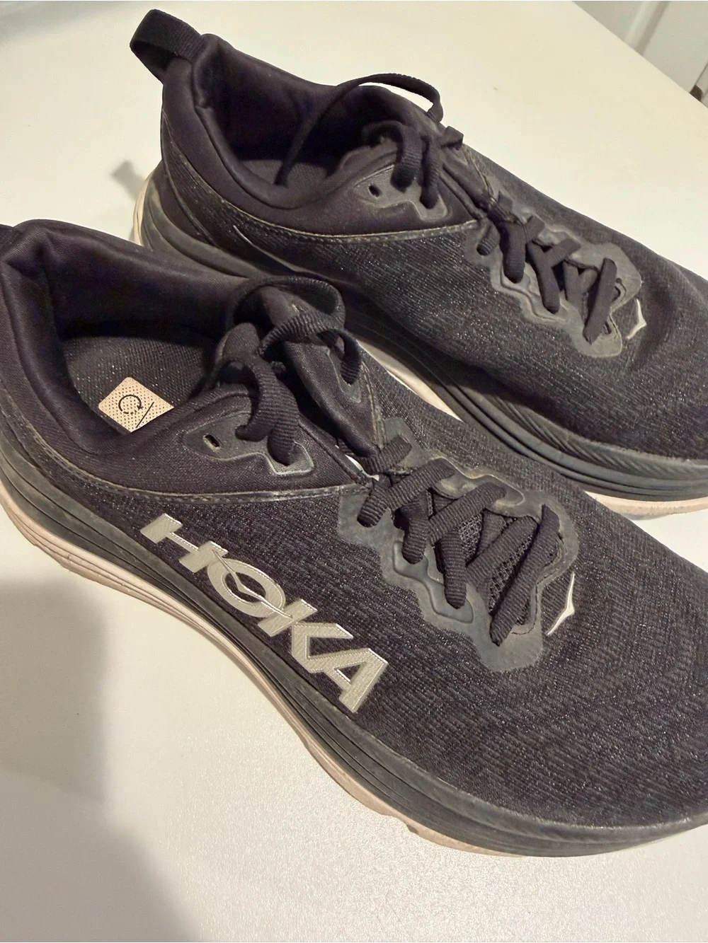 Hoka Gaviota 5 Black/White Running Shoes Size 8.5