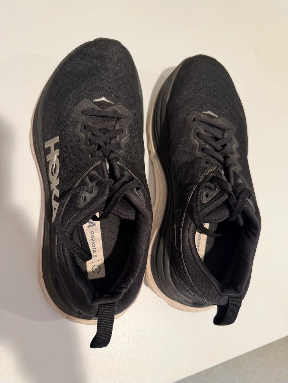 Hoka Gaviota 5 Black/White Running Shoes Size 8.5