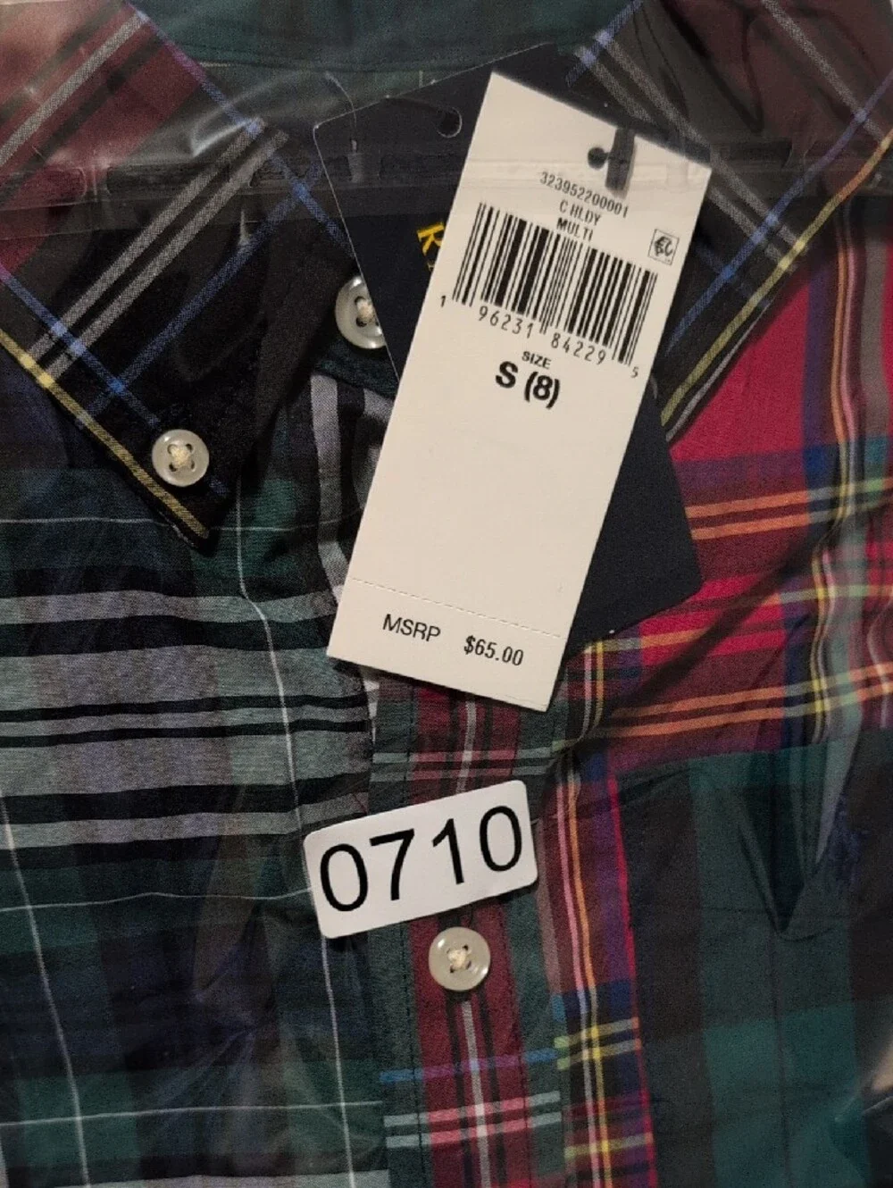 Polo by Ralph Lauren Red, Green, White Plaid Patchwork Button-Down Shirt