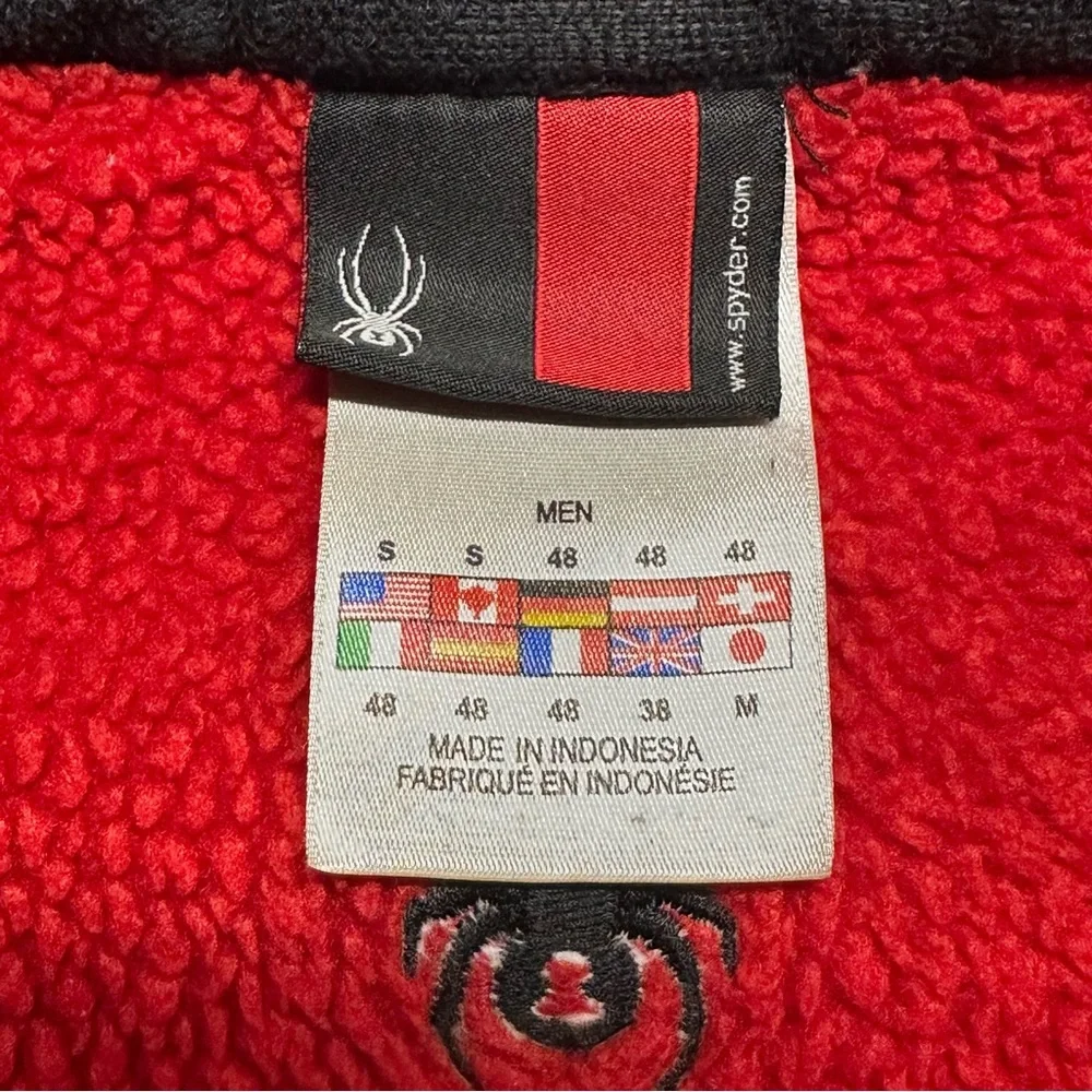 Spyder Men’s 1/4 Zip Pullover Performance Fleece Sweater Size S Red & Black