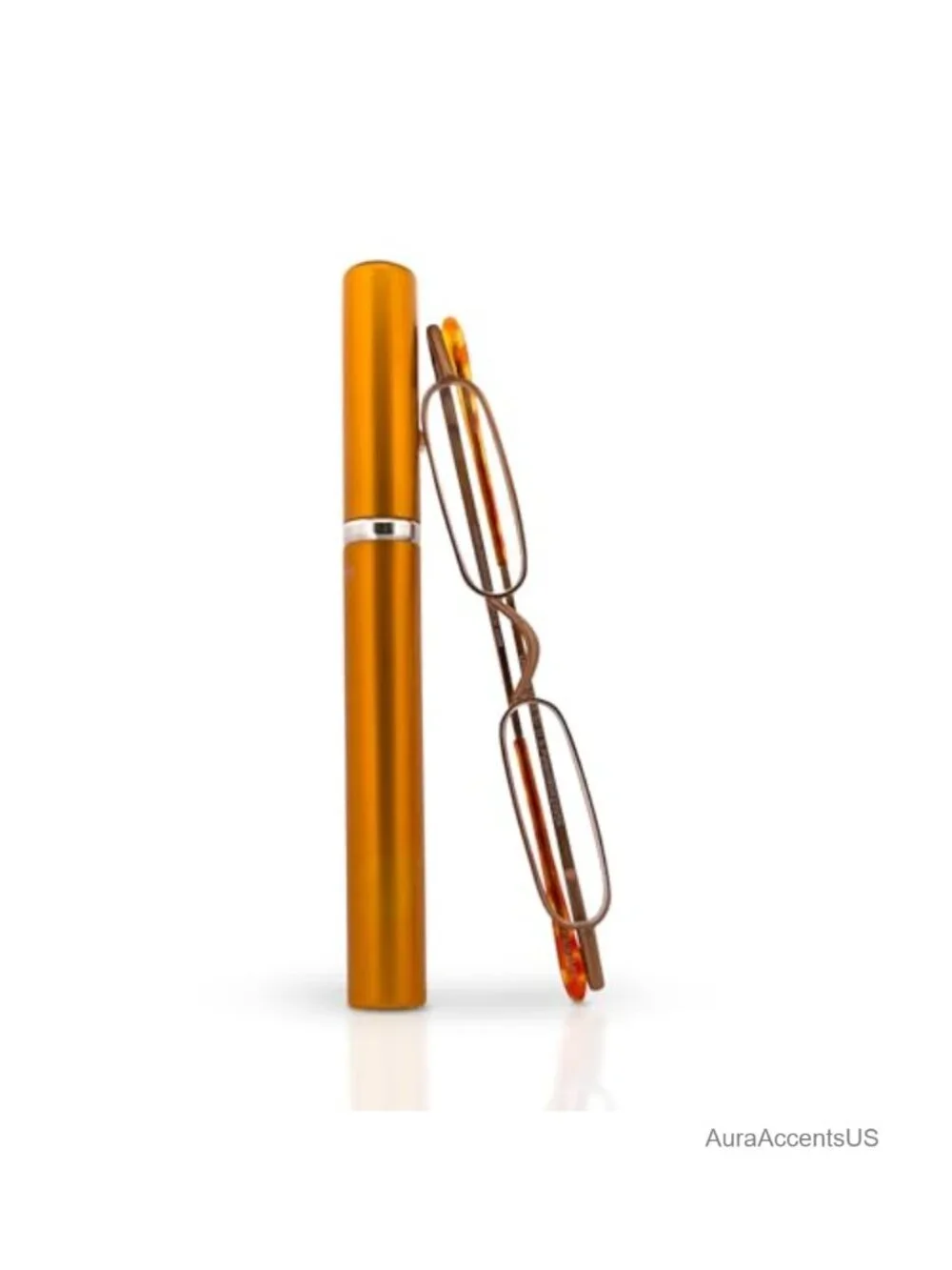 Original Mini Reader Reading Glasses With Tube Case, Durable Stainless Steel