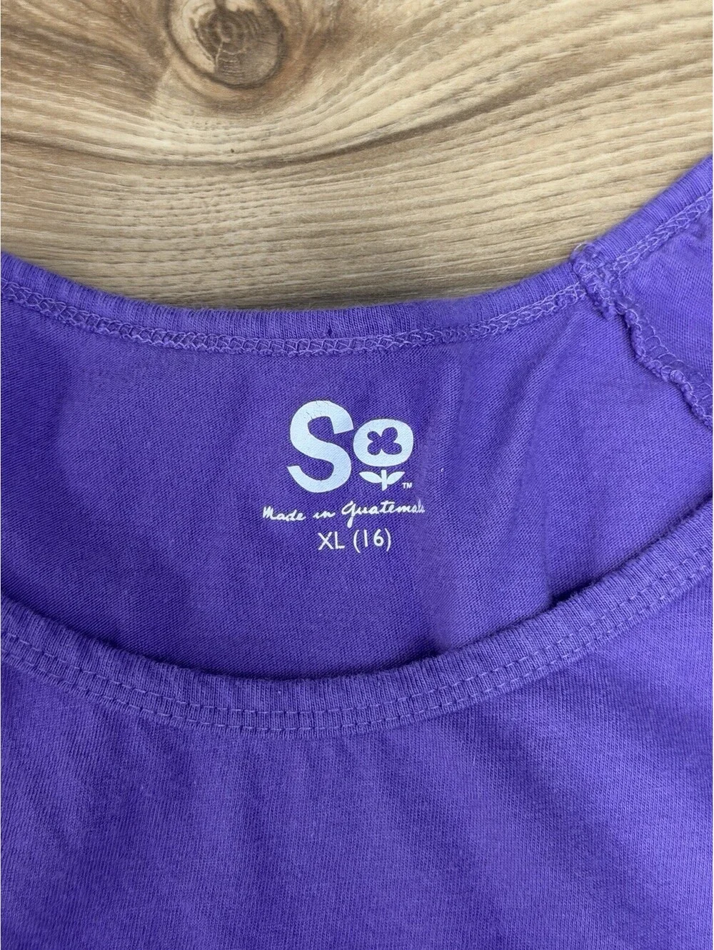 SO Girls Purple Sequin Heart Y2k Graphic Tee Rhinestone Sz XL 16