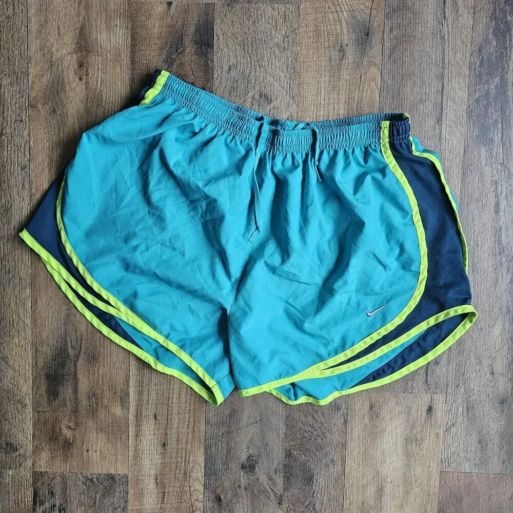 Nike Dri-Fit Running Shorts Bundle Set of 2 Purple Teal Blue Womens Large...