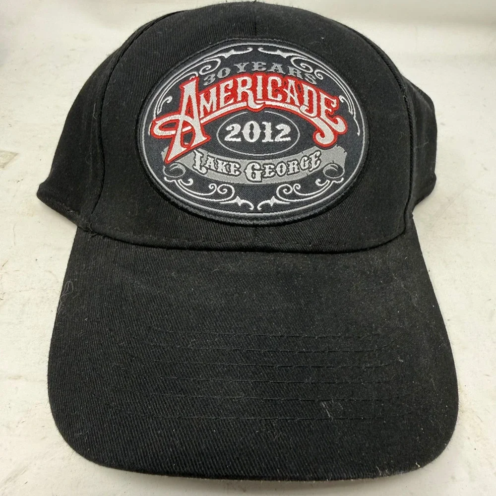 Hot Leathers Americade 2012 Lake George 30 Years Motorcycle Rally Hat Black Cap