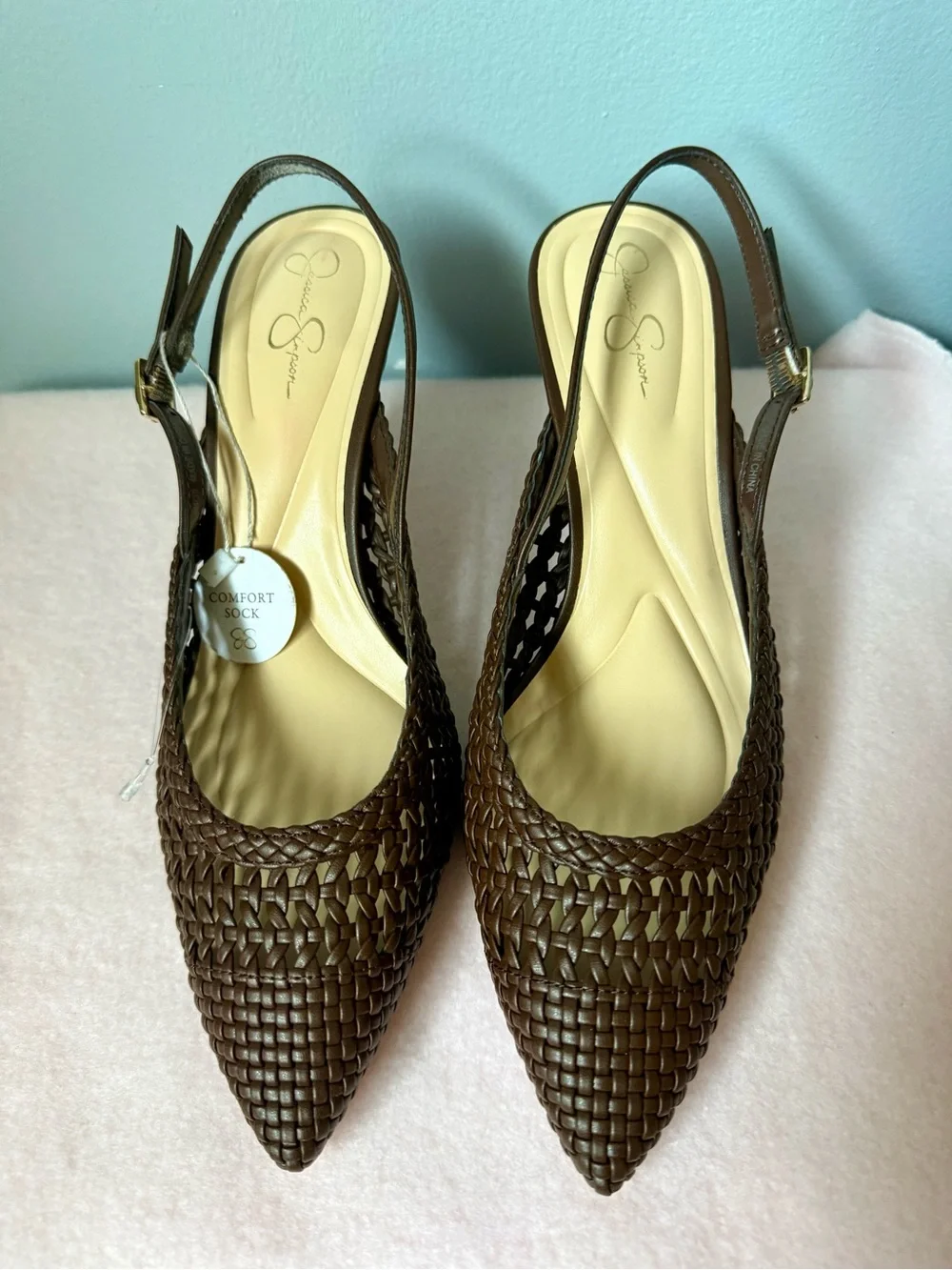 Jessica Simpson woven leather