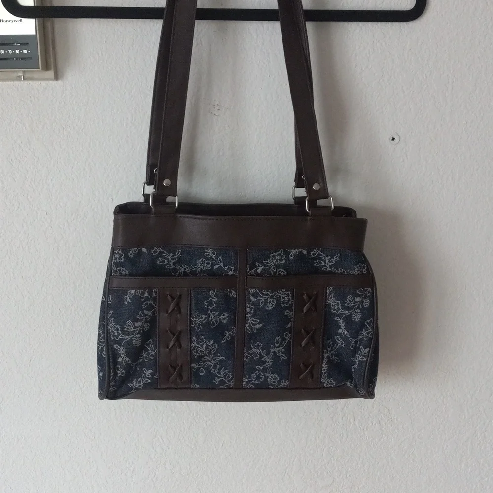 Gold Coast Denim Floral Purse