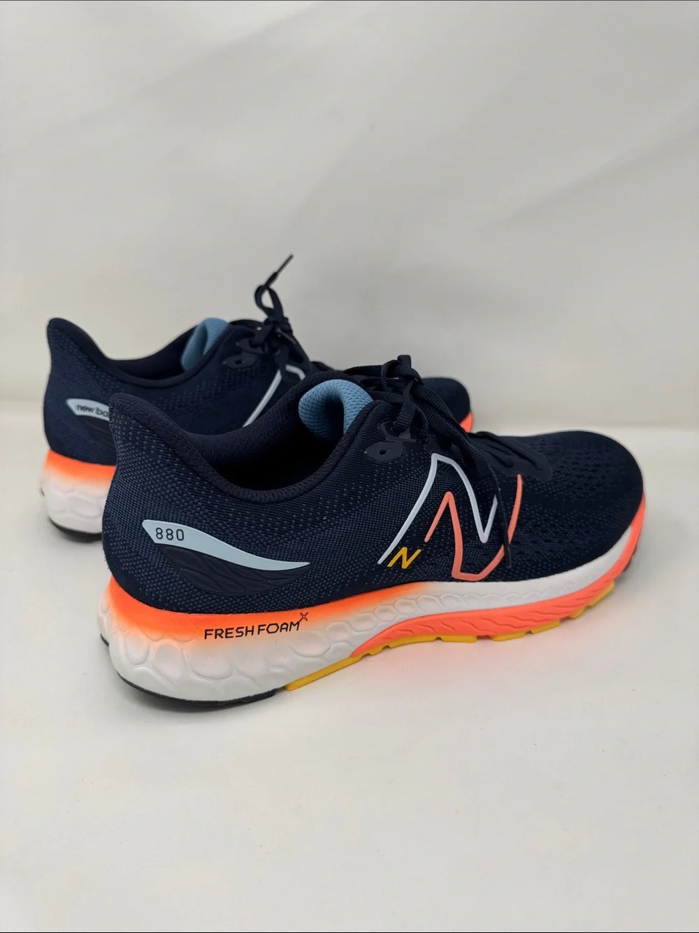 New Balance Navy and Coral 880 Fresh Foam Running Shoes