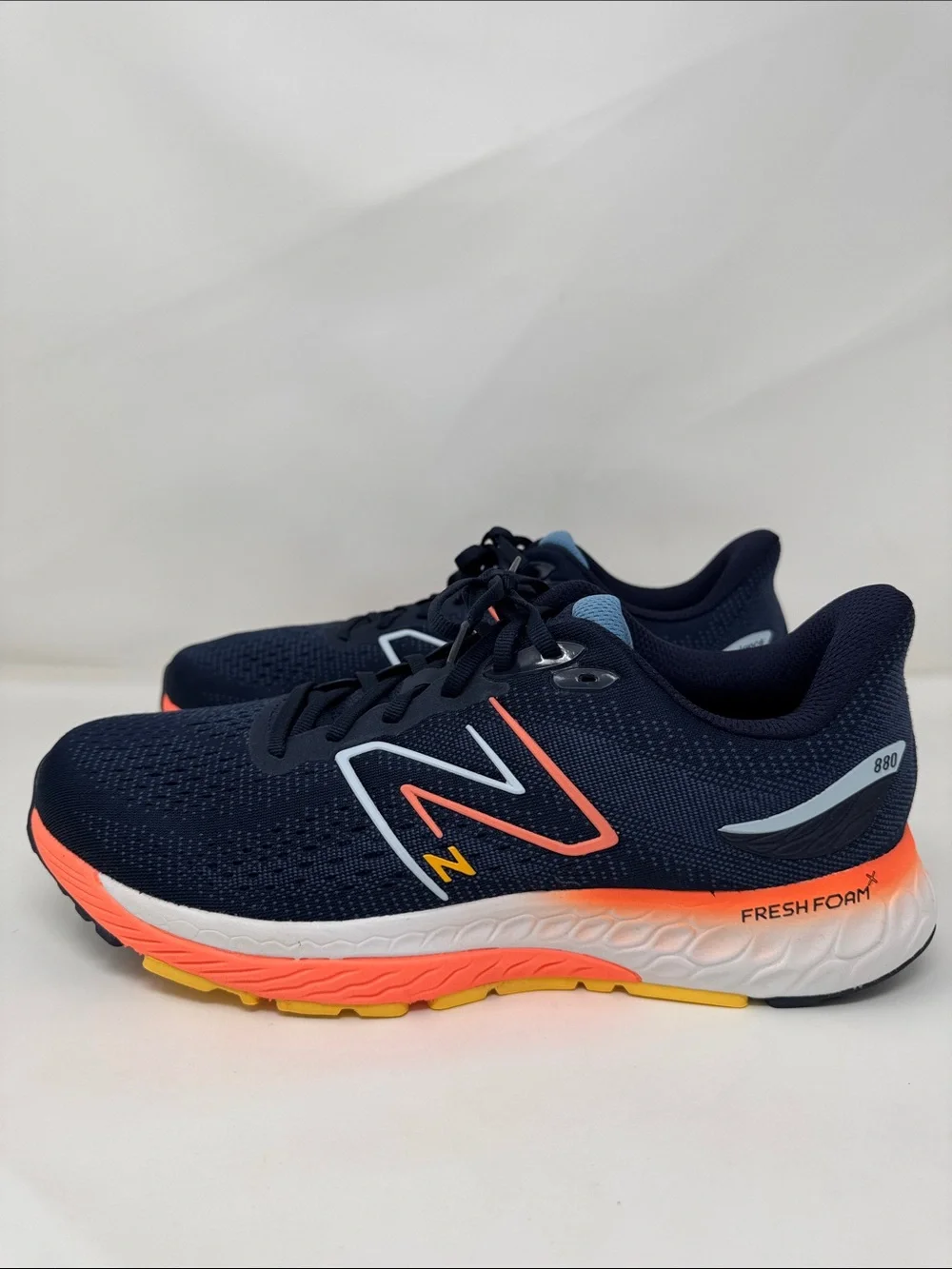 New Balance Navy and Coral 880 Fresh Foam Running Shoes