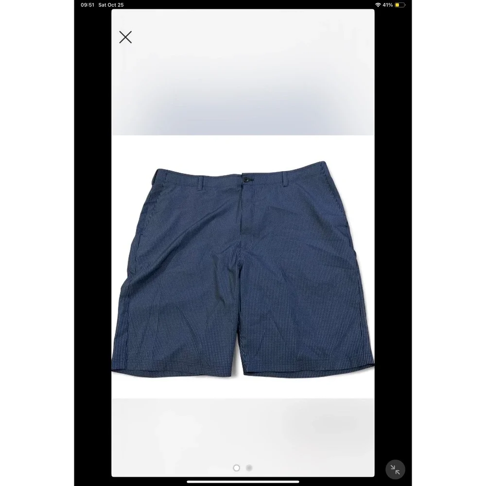 Ben Hogan Men's Golf Shorts Size‎ 44 Blue Gingham Pattern Flat Front Performance