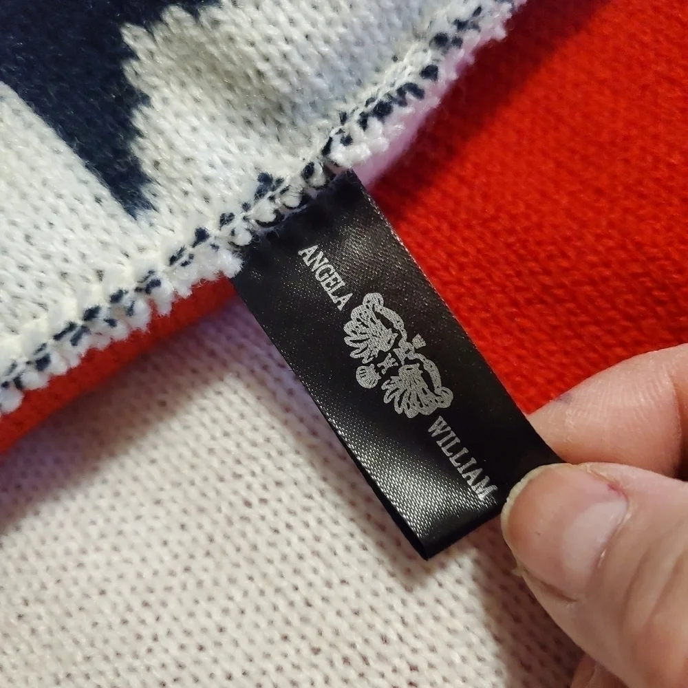 Angela & William Red, White & Blue Infinity Scarf, Unisex, Festive, 🇺🇸