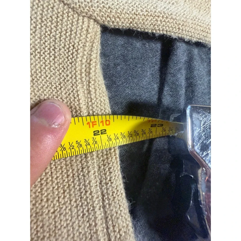 Vintage Arnold Palmer Robert Bruce Shaggy Cardigan Sweater Tan Beige Mens Medium