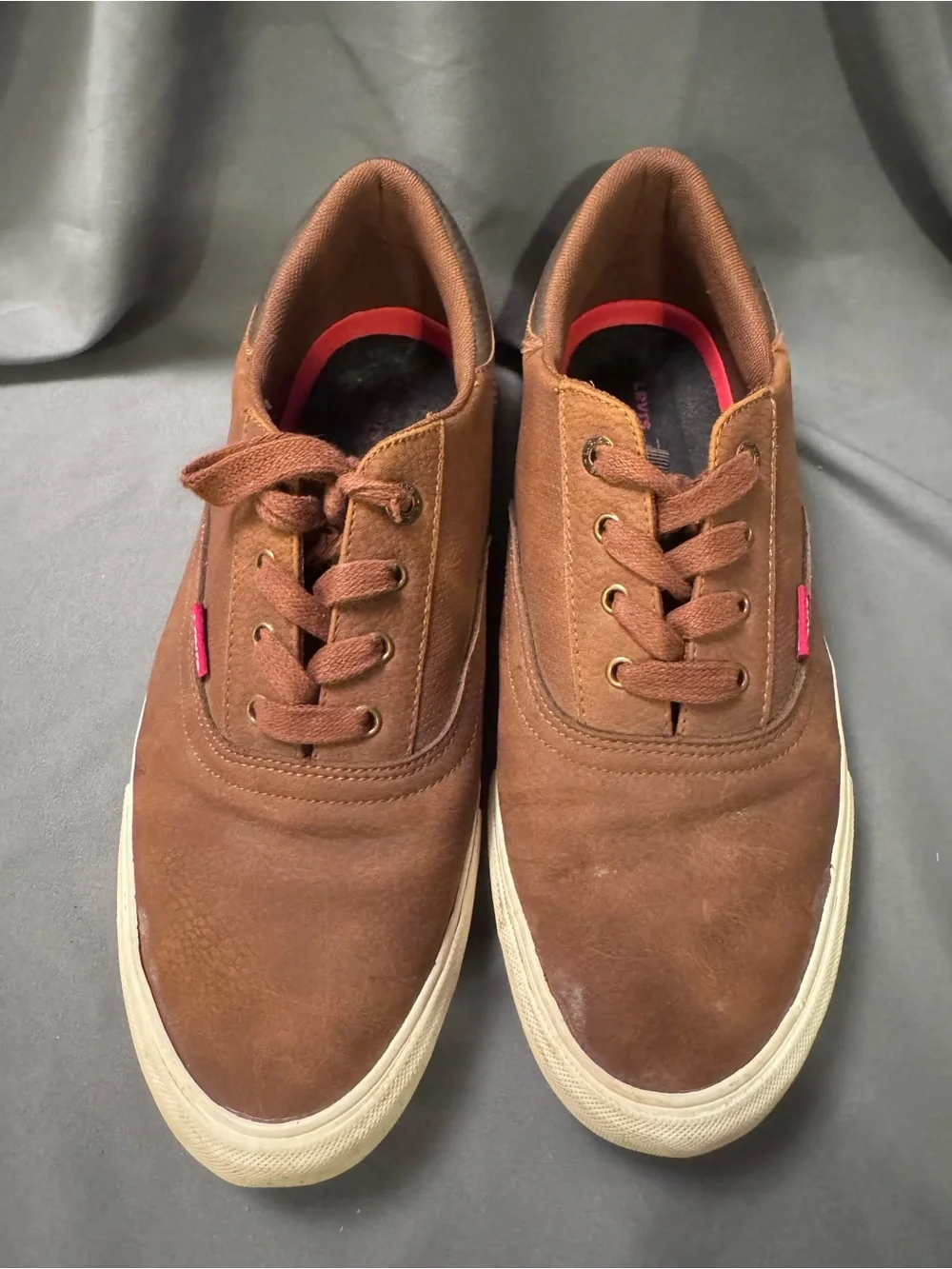 Levi's Brown Canvas Low-Top Sneakers with White Sole-0025