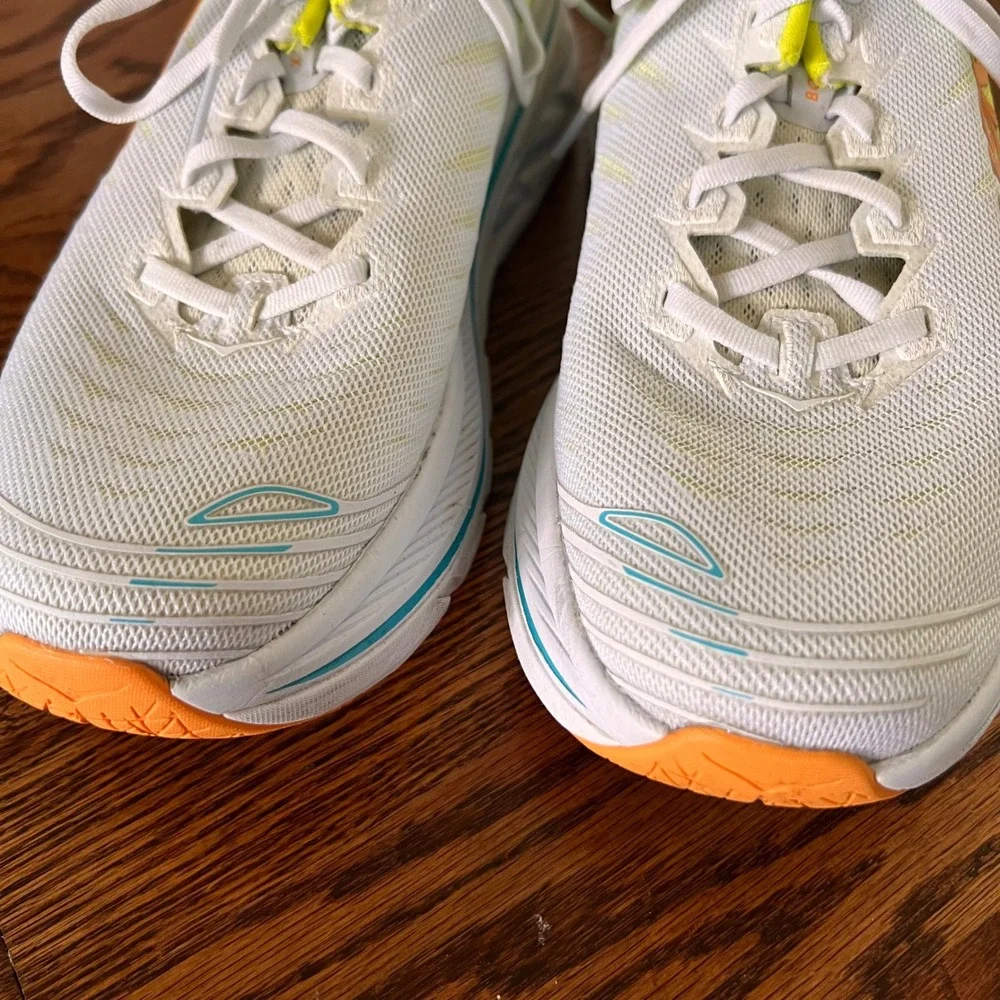 Hoka Bondi 8 Mens Running Shoes White Evening Primrose Citrus 1123202-WCEP