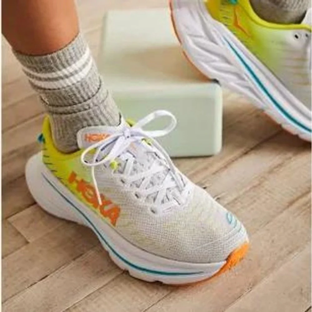 Hoka Bondi 8 Mens Running Shoes White Evening Primrose Citrus 1123202-WCEP