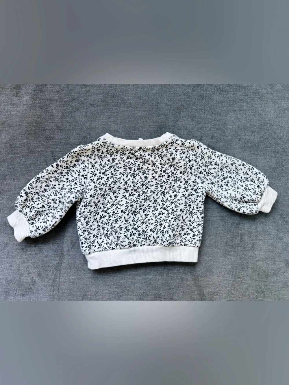 Janie and Jack Baby Floral Sweatshirt & Jogger Set - Black & Cream 6-12 months