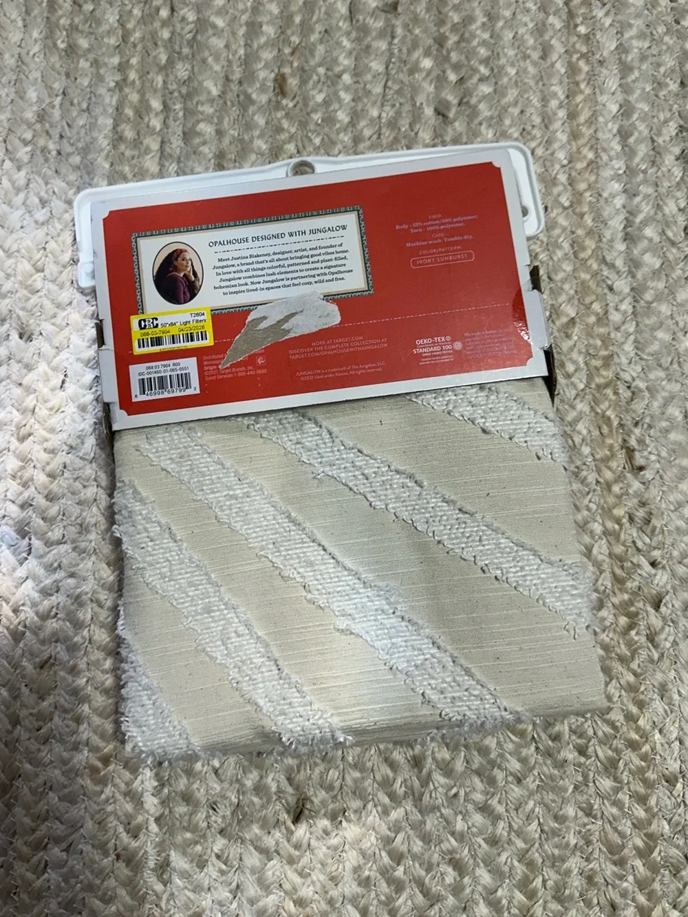 NEW Opalhouse Jungalow Ivory Sunburst Curtain Panel, 84”