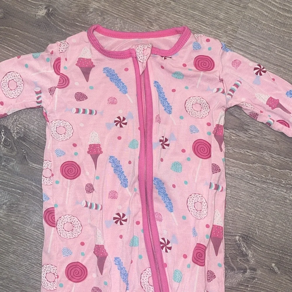 Kickee Pants Pink Cake Pop Candy Dreams One Piece Footie Pajamas 6-12 Months