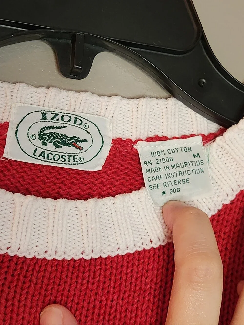 Vintage Izod Lacoste Striped Crewneck Sweater Size Medium