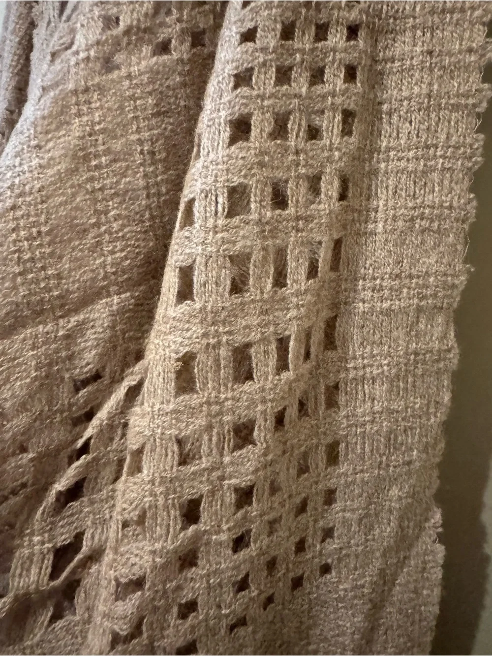 Scoop Taupe Woven Throw Scarf -