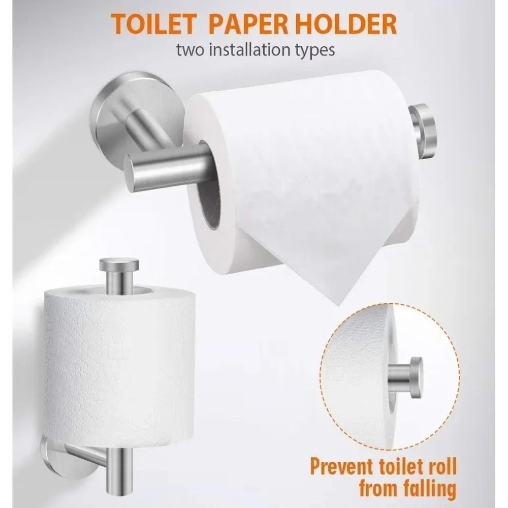 5-Pieces Bathroom Hardware Set Brushed Nickel