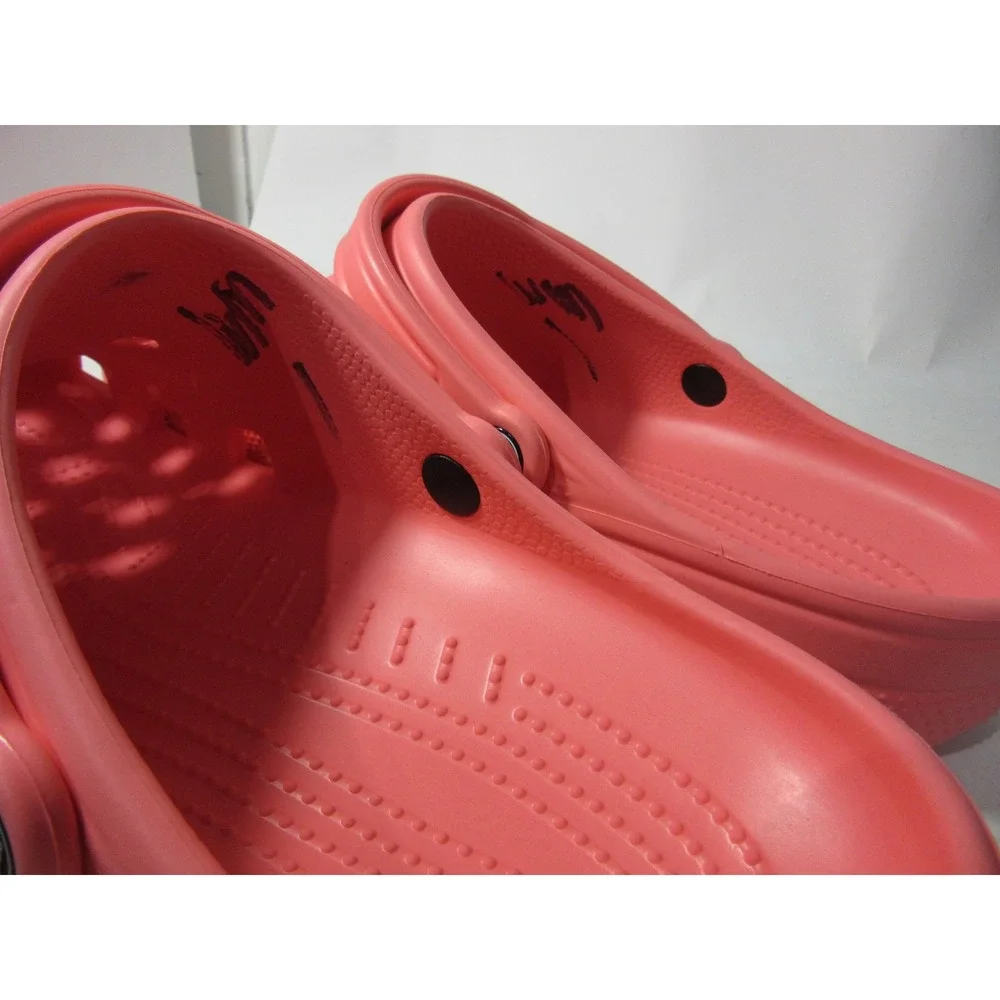 Crocs Clog Mens Size 13 Coral Pink Slip On Water Friendly Shoes Adjustable Strap