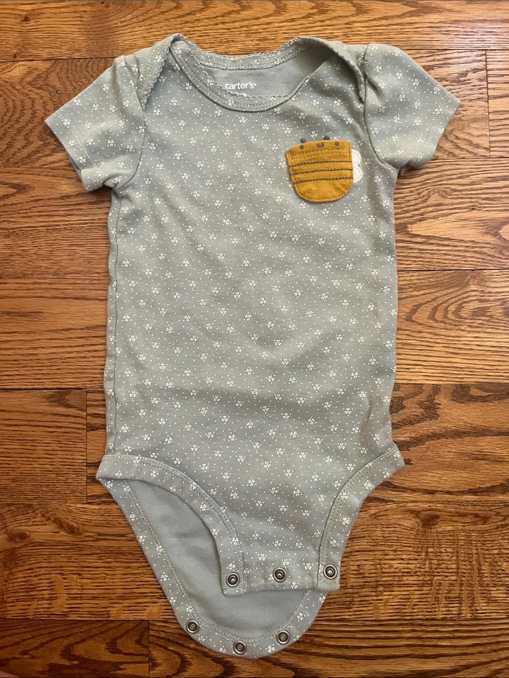 Carter's Baby Short Sleeve Bodysuit Set in Mustard, Sage, Cream