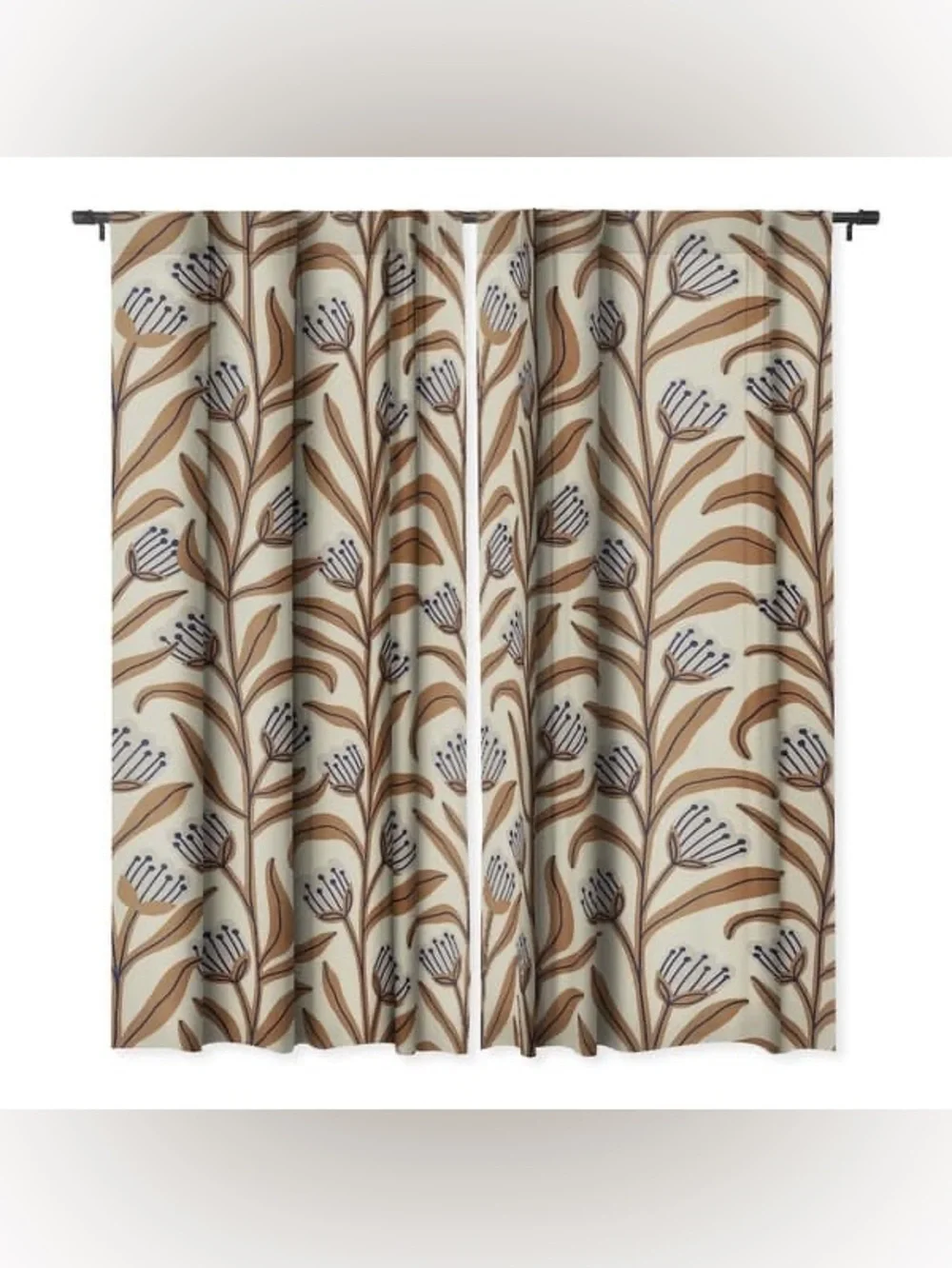 Deny designs curtain BELLFLOWER PATTERN BROWN IVORY ALISA GALITSYNA 50x84 ONE