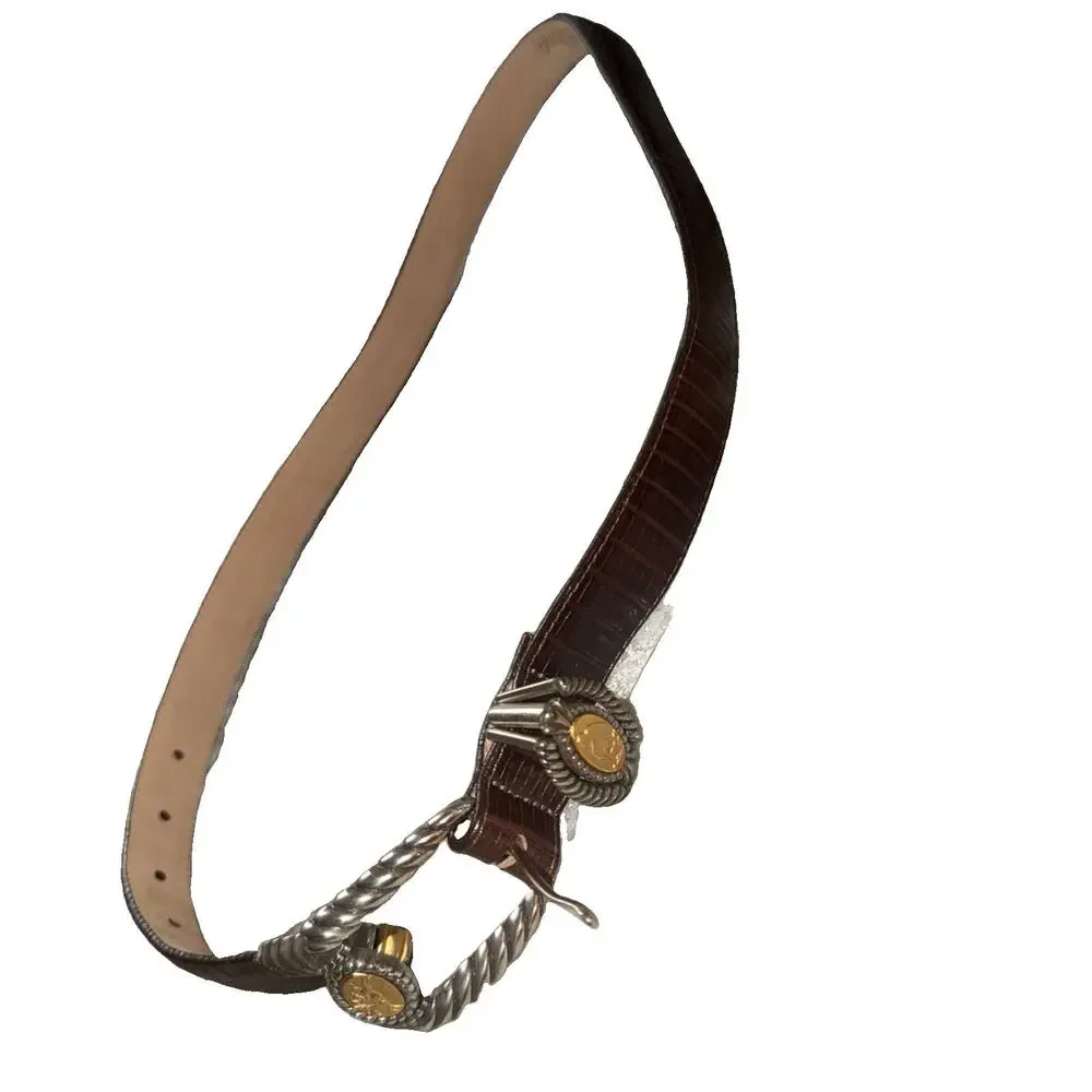 Brighton Museum Collection Brown Leather Belt Sphinx Pegasus Coins Med (Msca)