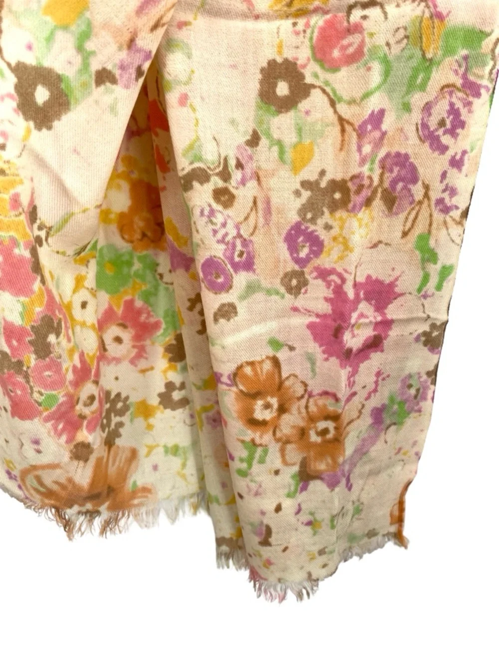 J. Crew Wool Floral Colorful Scarf Shawl Wrap