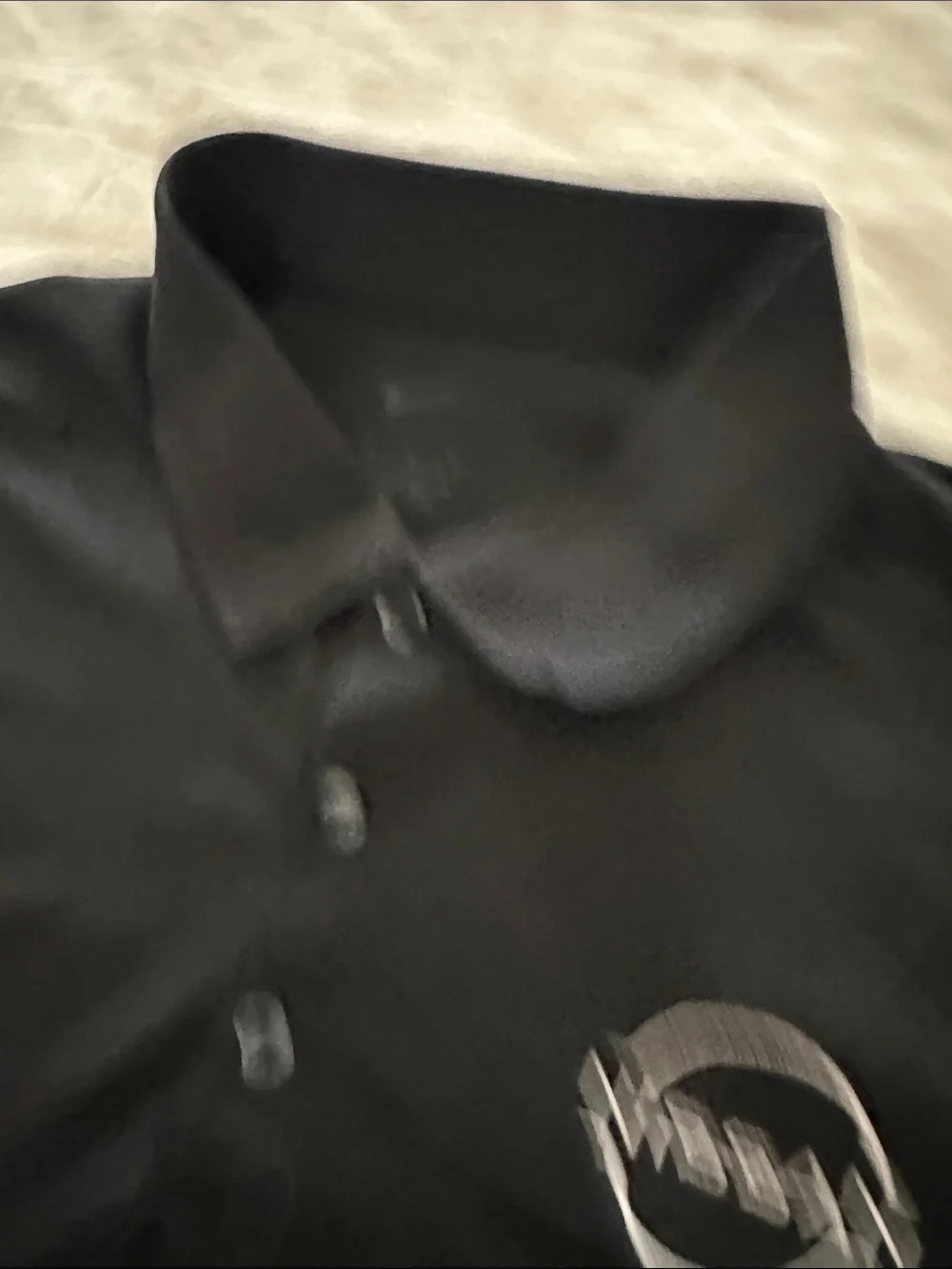 Nike Black Polo Shirt with White Nissan Logo