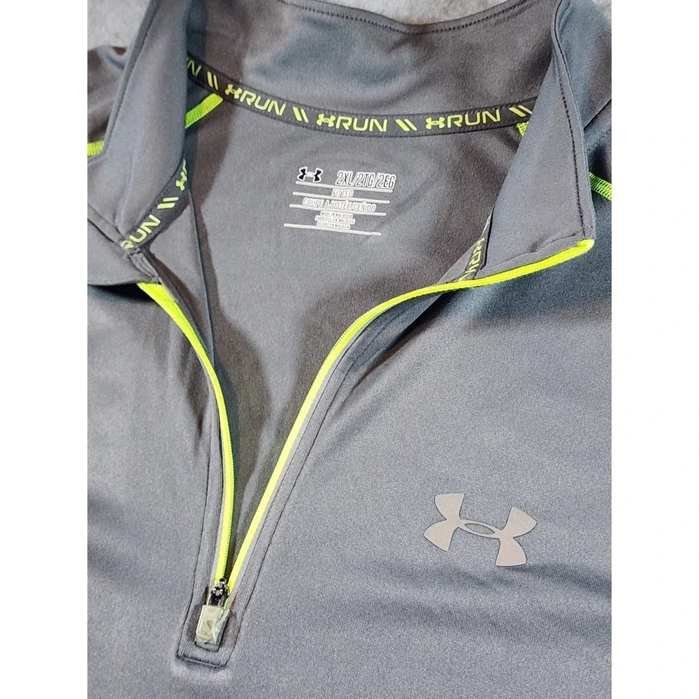Under Armour Men's Fitted Athletic Fishing Shirt, Size 2XL, Gray, Long Sleeve