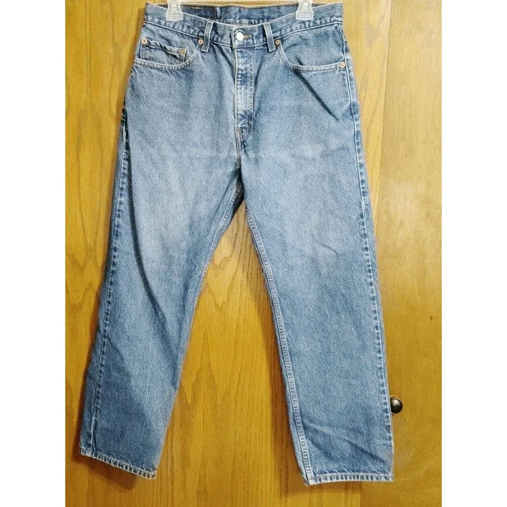 Vintage Levi’s 505 Regular Fit 34 x 29 Denim Blue 1990's Straight Leg 100% Cotto