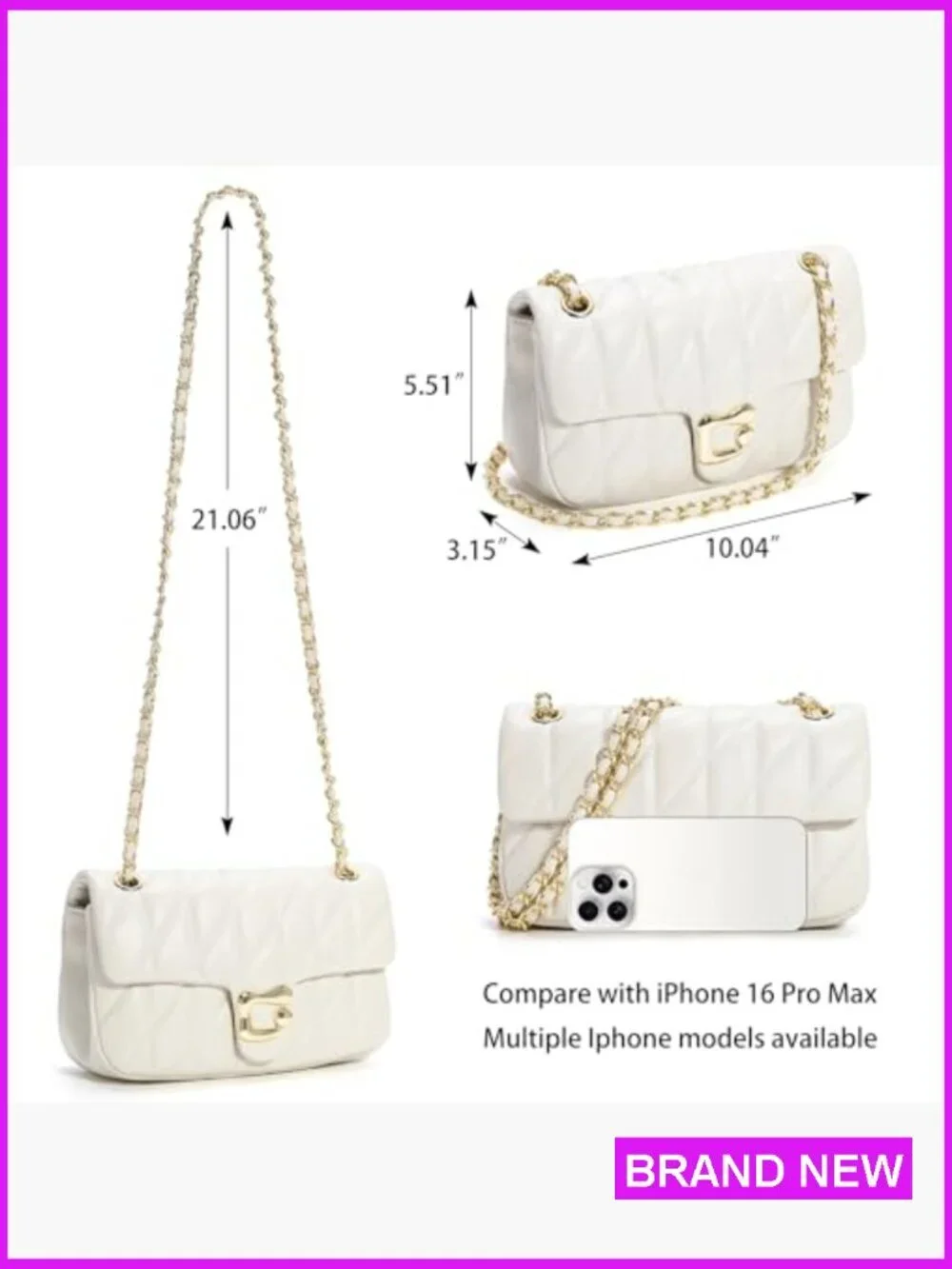 Quilted Crossbody Leather Satchel Handbag Shoulder Purse Trendy Clutch