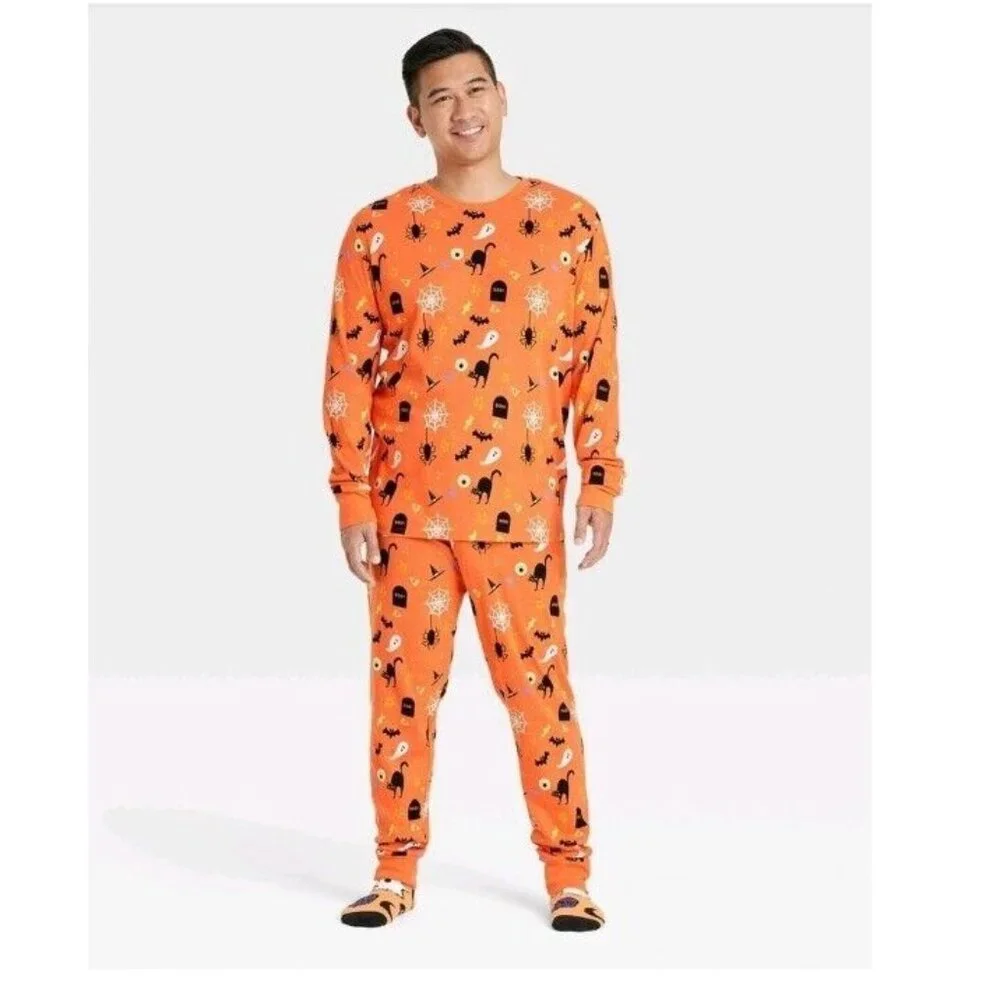 Target Hyde & Eek! | Mens 2-Piece Family Sleep Set Bats & cats | Size Large