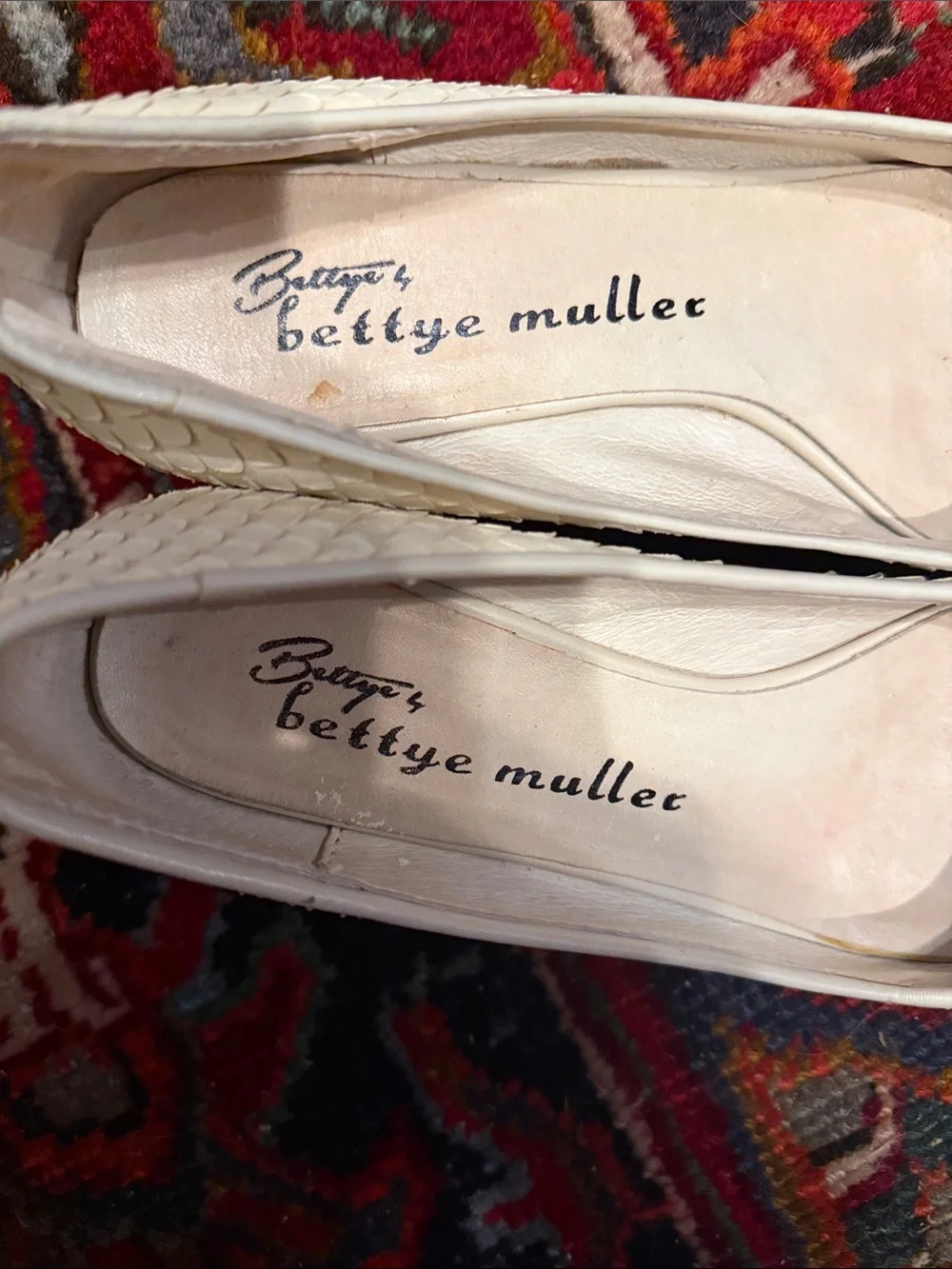 bettye muller cream leather