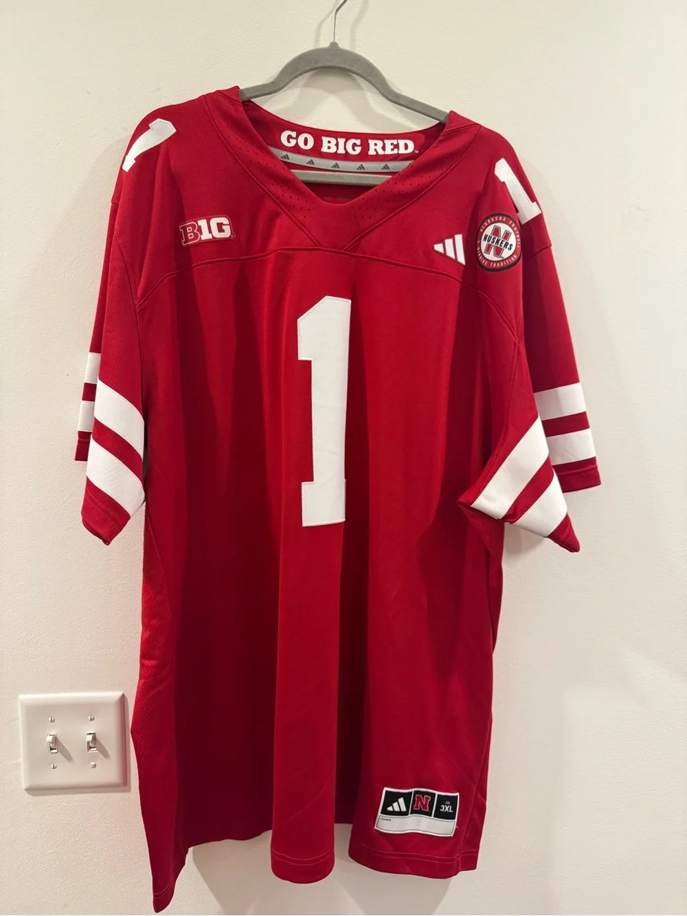 Nebraska Cornhuskers #1 Red Football Jersey 3x