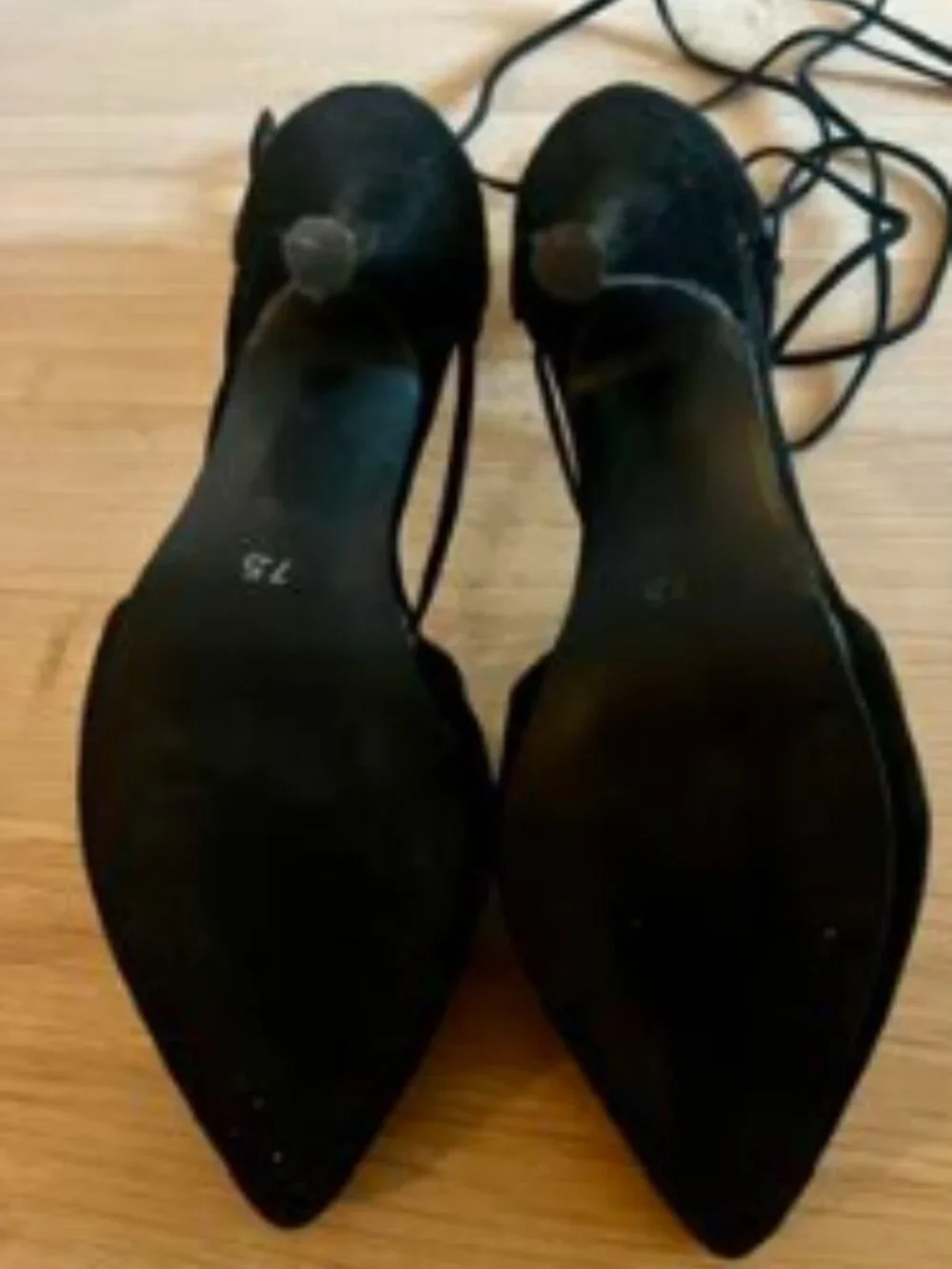 Jeffrey Campbell x Free People Black Suede Lace-Up Pointed Toe Pumps 7.5