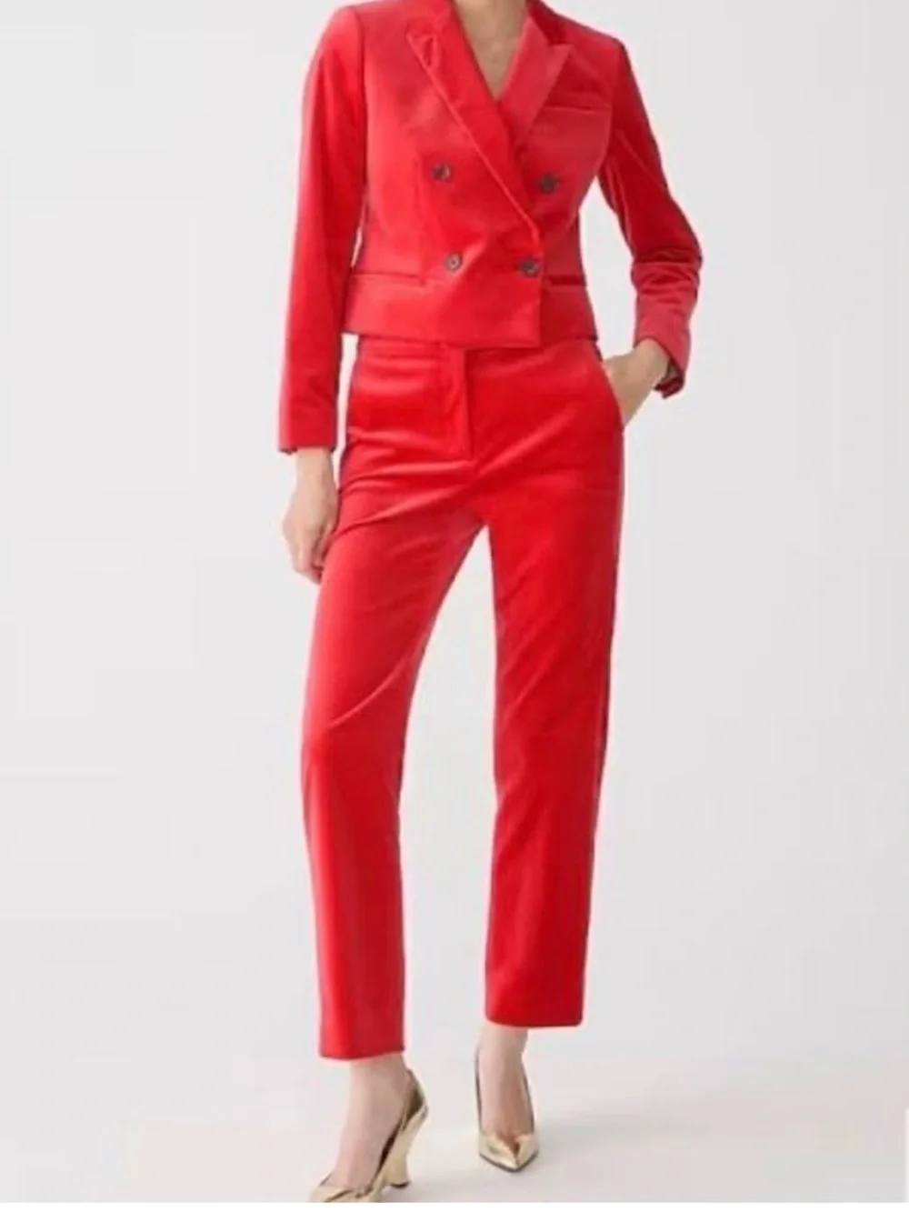 J. Crew Red Velvet Suit size 10