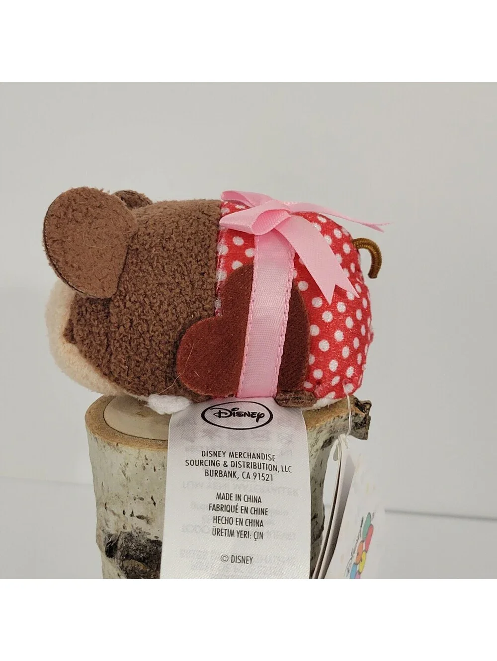 Disney Tsum Tsum Minnie Mouse Plush Toy with Pink Bow and Red Polka Dot Dress