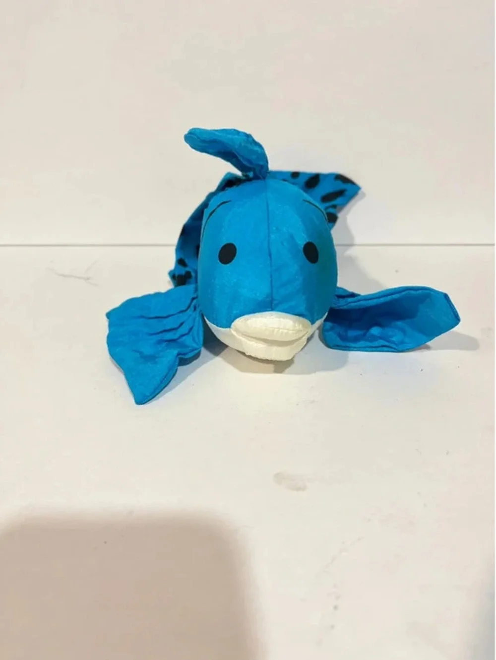 9” Blue Trigger Fish Black Dots Fish Plush Toy Animal Soft Stuffy