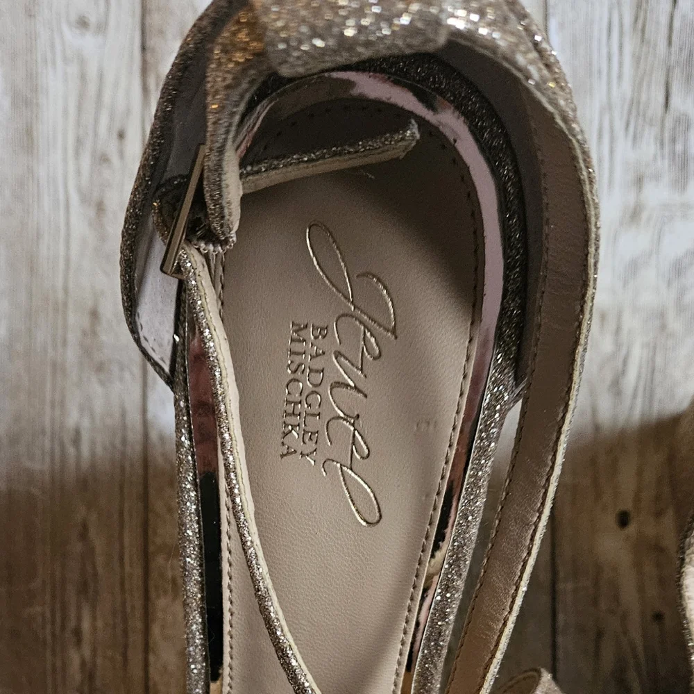 Badgley Mischka Jewel Averie Wedge Sandals SZ 10