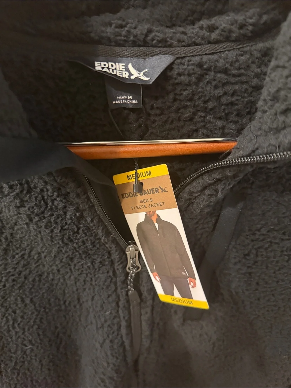 Eddie Bauer New w/ tag Cozy Black Sherpa Zip-Up Jacket