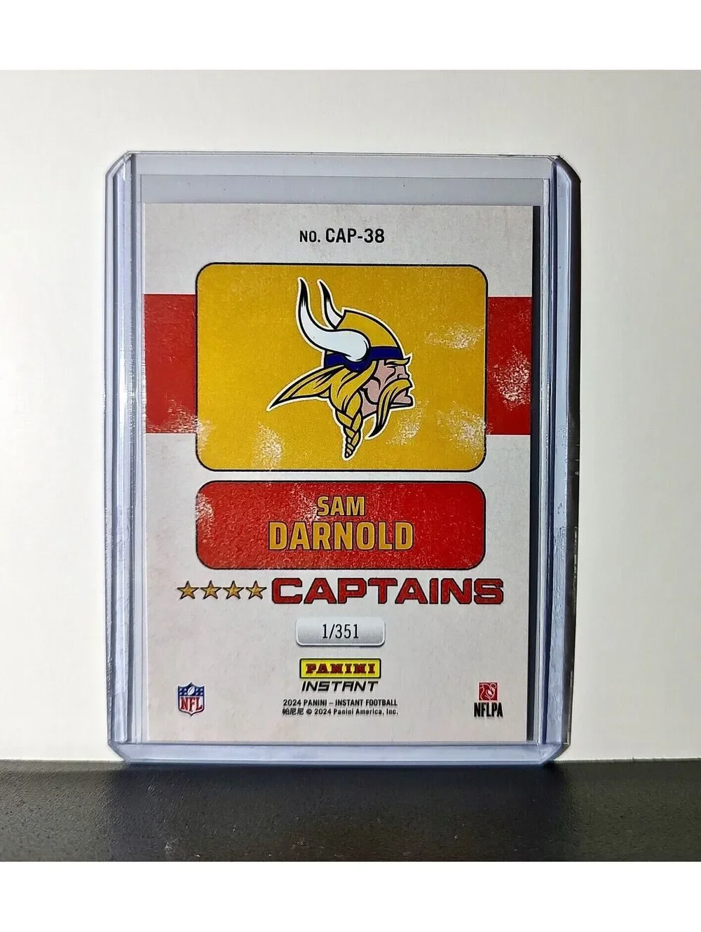 Sam Darnold 2024 Panini Captains NFL #38 Card Minnesota Vikings 1/351
